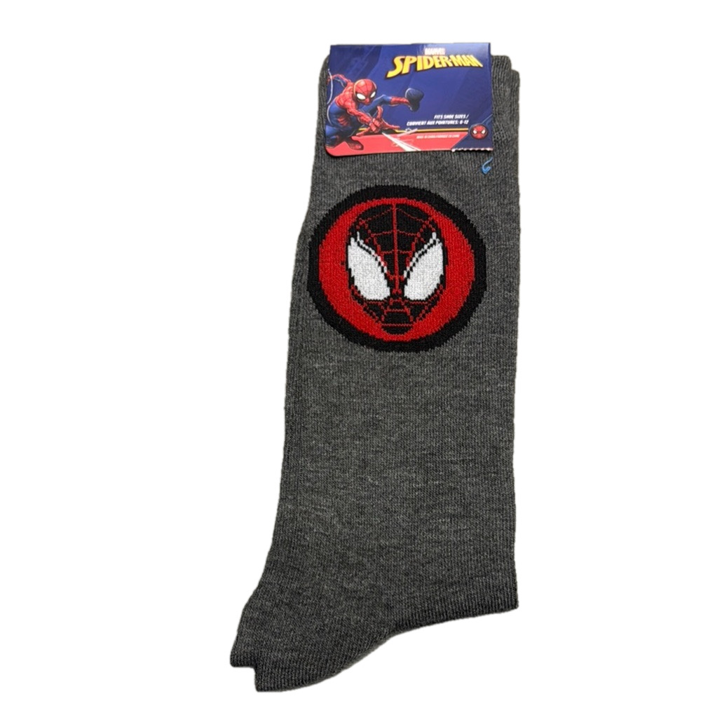 Marvel Spider-Man Gray and Red Casual Socks NWT